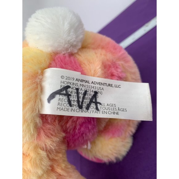 2019 Animal Adventures Bunny Tie-dyed Pastel Pink Accents, 11 Inch Sitting Child - Picture 5 of 10
